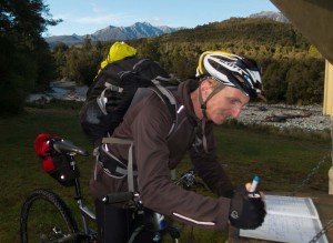 Heaphy - Brown hut signing